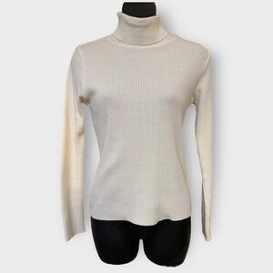 Vintage 1970s Barclay Knits Cream Knit Pullover Long Sleeve Sweater